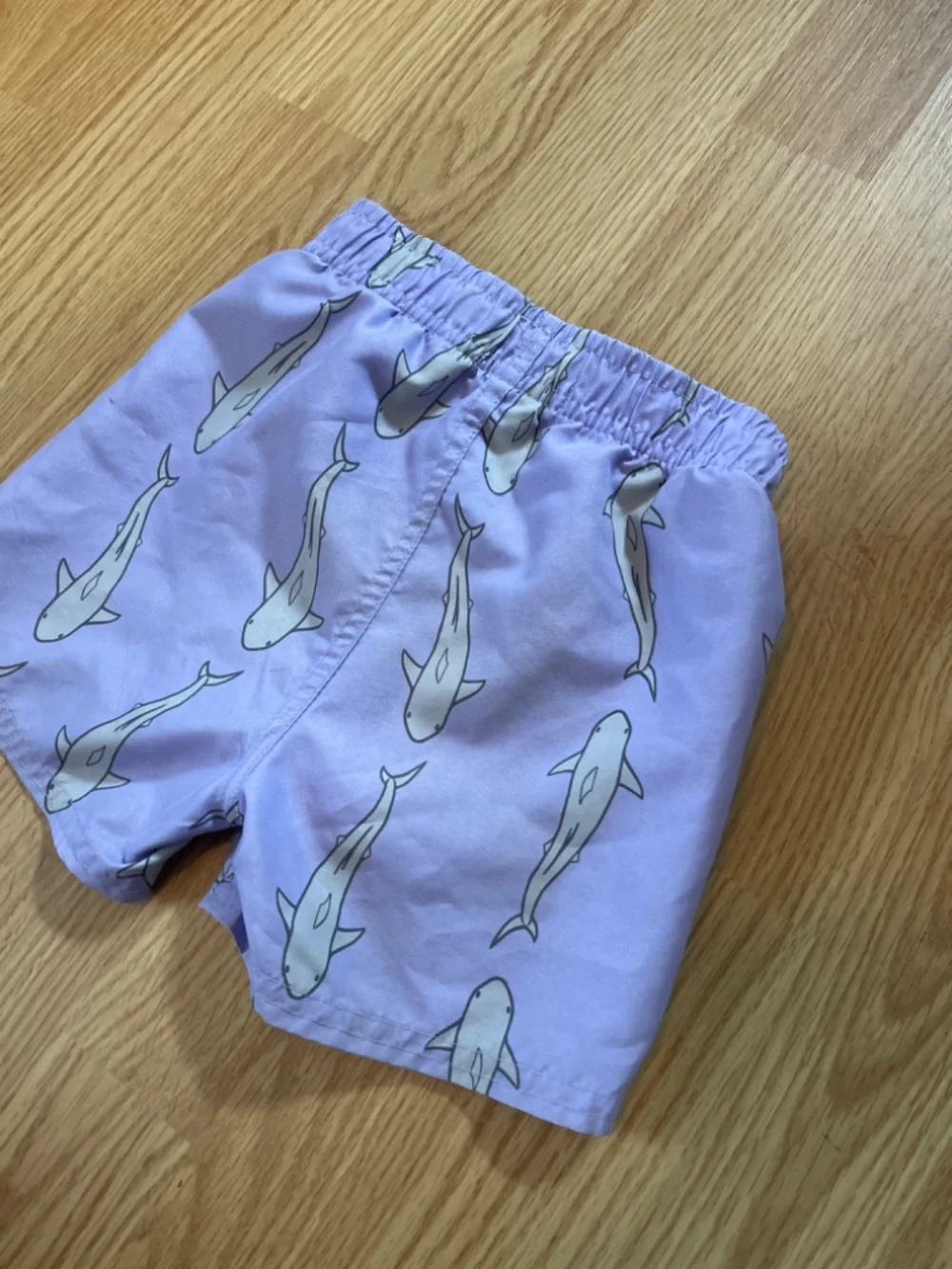 Rugged Butts  by RuffleButts Size 2t Purple Jawsome Shark Print Swim Trunks